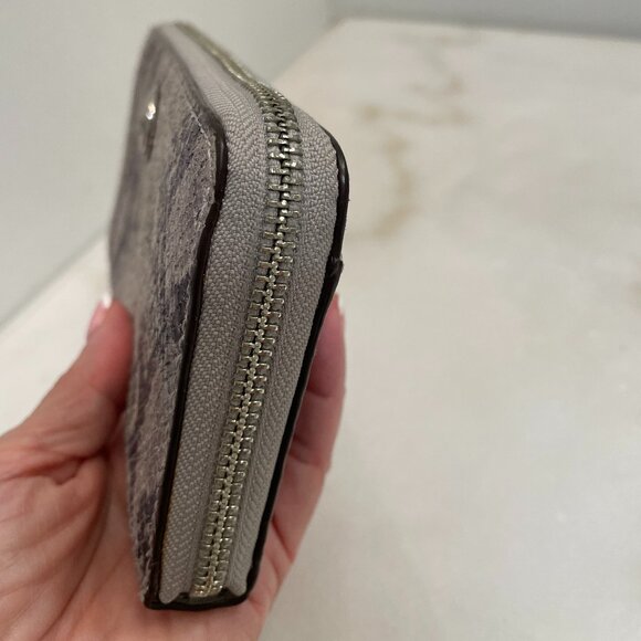 Coach Gray Snakeskin Leather Accordion Style Zip Around Wallet - Picture 5 of 16